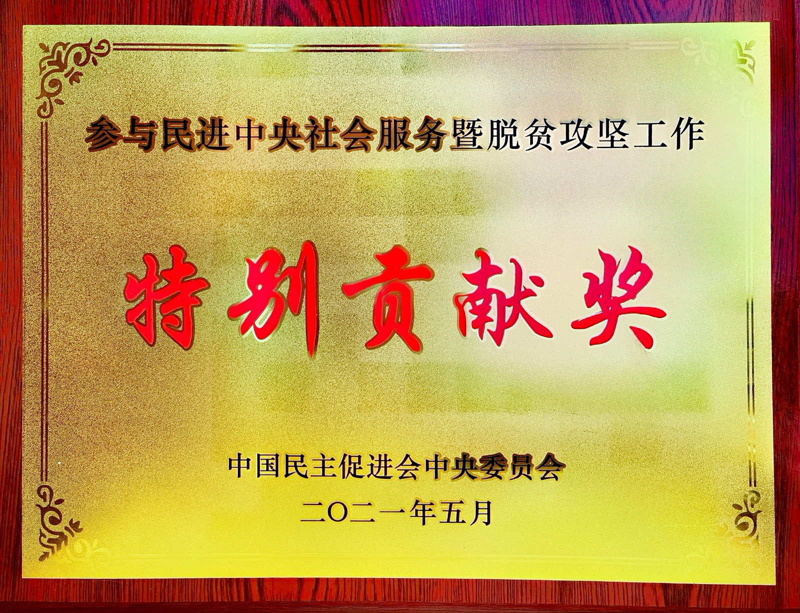 UG环球官网股份荣获参加民进中央社会服务暨脱贫攻坚工作出格贡献奖.jpg